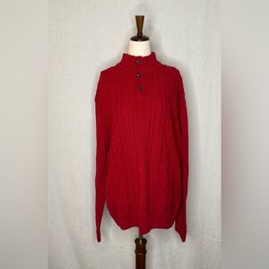 Vintage Chaps Red Cable Knit Sweater
Size XL